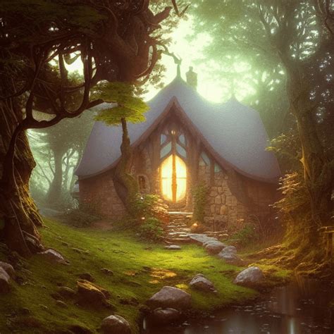 Elven Forest Cottage Graphic Creative Fabrica