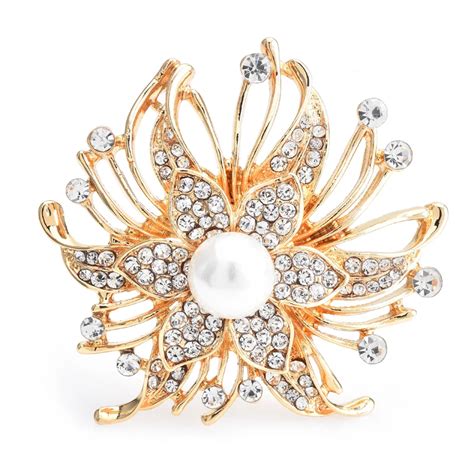 Wuli Baby Beauty Fireworks Flower Brooches For Women Unisex Color