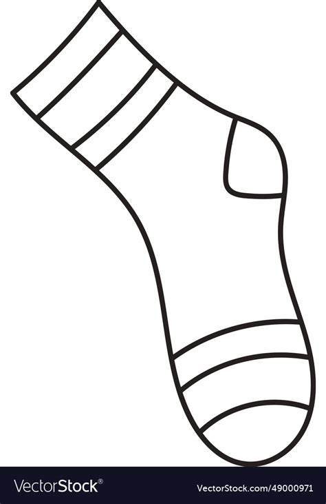 Sock Clothes Outline Royalty Free Vector Image
