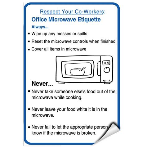 Office Microwave Etiquette Printable Printable Templates