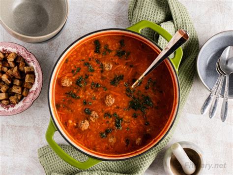 Tomato Lentil Soup With Meatballs Fit Diary