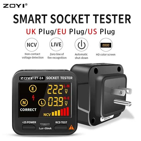 Ebtn Lcd Wall Plug Leakage Tester Results Display Integrated Voltage