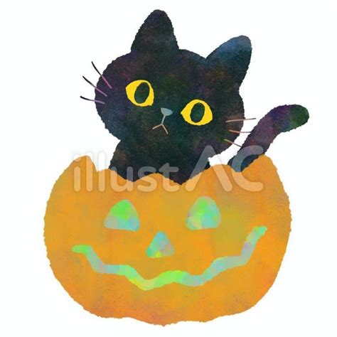 ハロウィン カボチャと黒猫イラスト No 22913710｜無料イラスト・フリー素材なら「イラストac」