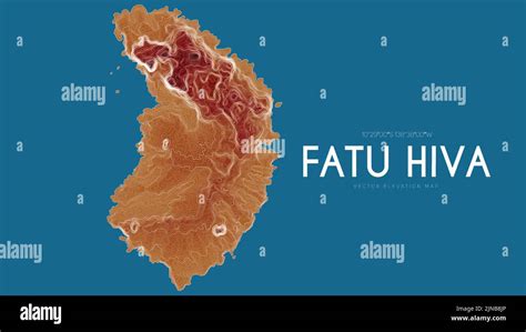 Topographic Map Of Fatu Hiva Marquesas Islands French Polynesia