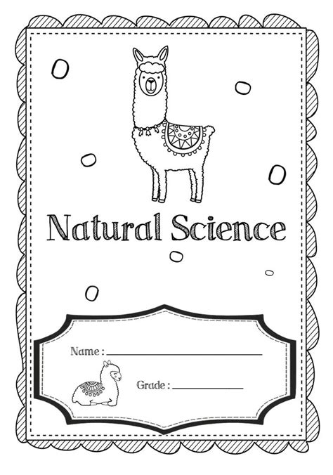 Llama Skool Voorblad School Page Covers Natural Science