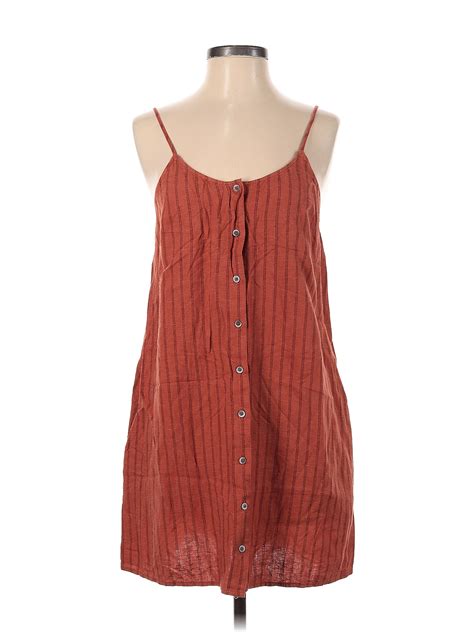 Treasure And Bond Stripes Burnt Orange Orange Casual Dress Size S 72