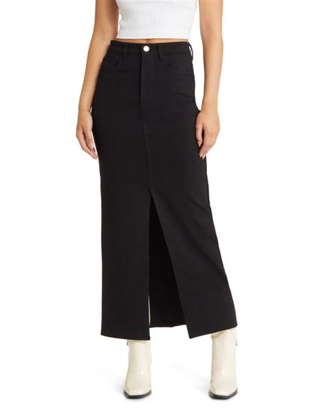 Blank NYC Slit Front Ponte Maxi Skirt In Black Lyst