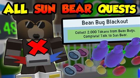 ALL SUN BEAR QUESTS COMPLETED Roblox Bee Swarm Simulator YouTube