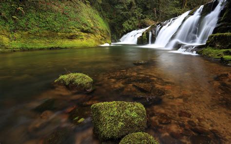 Fondos De Pantalla Paisaje Bosque Cascada Rock Naturaleza