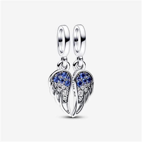 Sparkling Splitable Angel Wings Dangle Charm Sterling Silver Pandora Au