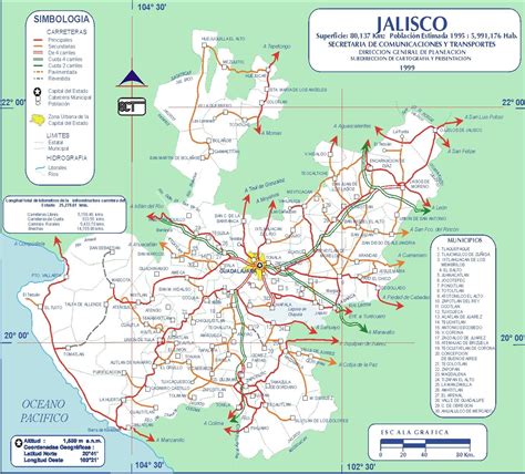 Mapa De Carreteras De Jalisco Tamaño Completo Ex