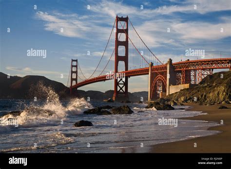 The Golden Gate Bridge As Seen From Baker Beach San Francisco