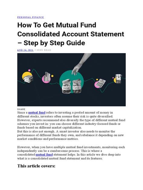 How To Get Mutual Fund Consolidated Account Statement Step By Step Guide Pdf Mutual Funds