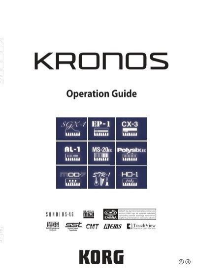 KRONOS Operation Guide - Korg