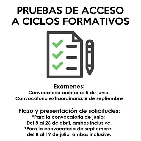 Pruebas De Acceso A Los Ciclos Formativos