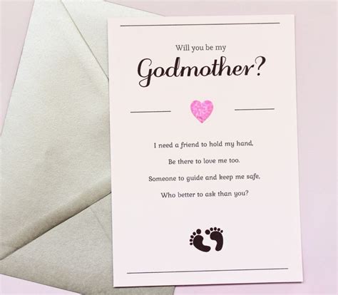 Will You Be My Our Godmother Godfather Godparents Poem Request Card