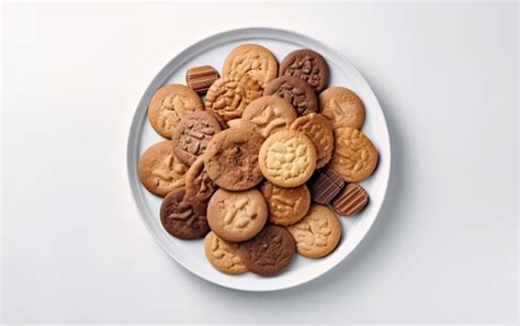 Una Vista Superior De Dulces Y Galletas Sobre Un Fondo Blanco Postre