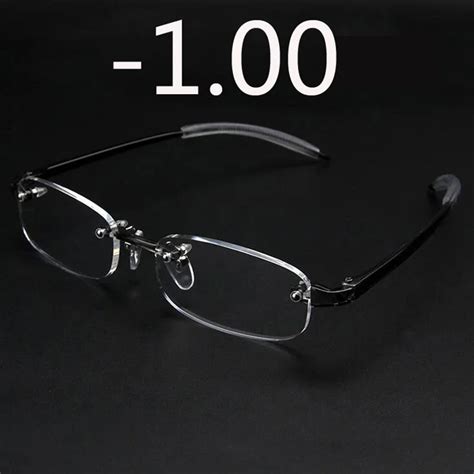 New Frameless Myopic Glasses Gray Frame Eyeglasses Men Women Rimless Super Light Frame Myopia