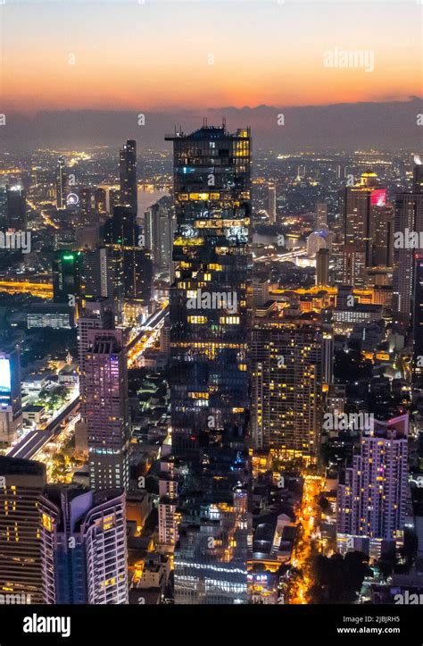 Aerial View Of King Power Mahanakhon Tower In Sathorn Silom Central