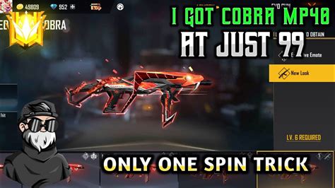 I GOT COBRA MP40 ONLY ONE SPIN COBRA MP40 RETURN IN FREE FIRE