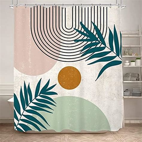 Funnytree 72x72 Inch Mid Century Abstract Shower Curtain