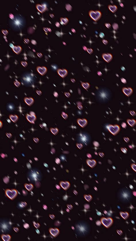 Sparkling Hearts: Y2K Aesthetic Wallpaper