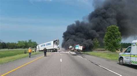 Highway 401 Reopens After Fatal Tractor Trailer Fire Near Napanee Ctv