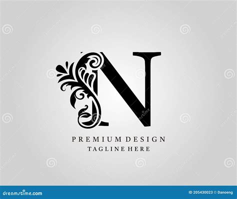 Luxury Monogram Letter N Logo Design, Elegant Floral Ornate Alphabet Design Vector Stock Vector ...