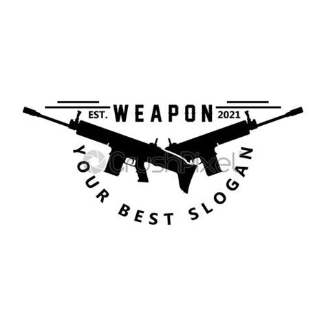 Automatic weapon logo vector icon Battle weapons Pistols, rifles ...