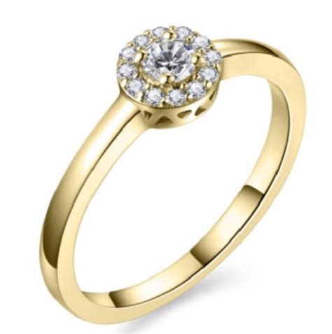 Schitterende 14K Gouden Ring Met Diamanten Goud Diamant Briljant