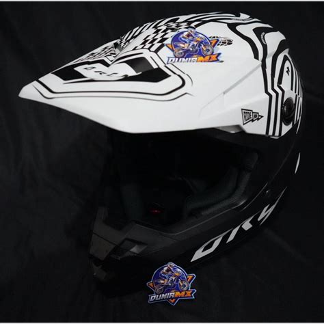 Jual HELM TRAIL SUPERMOTO RSV ORCA VORTEX BLACK WHITE MATT SERIES