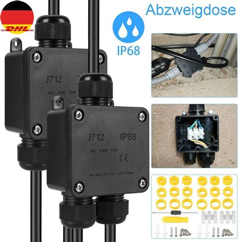 2stk Wasserdichte 3 Wege Abzweigdose Verteilerdose Anschlussdose