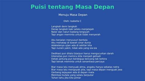 Puisi Tentang Masa Depan Yang Penuh Makna