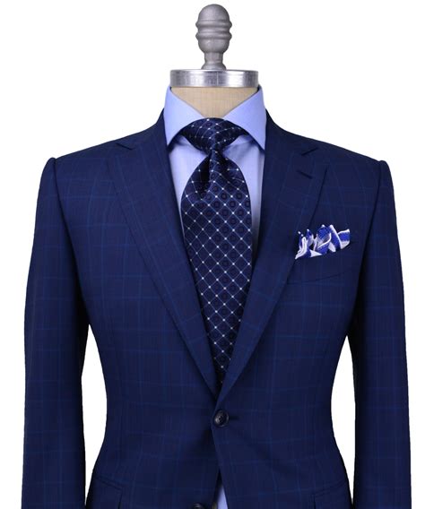 Ermenegildo Zegna Blue Glen Plaid With Blue Windowpane Suit In Blue For