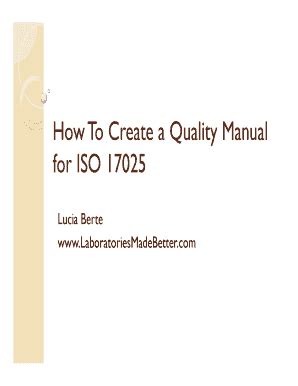 Fillable Online Microsoft PowerPoint An ISO 17025 Quality Manual Pptx