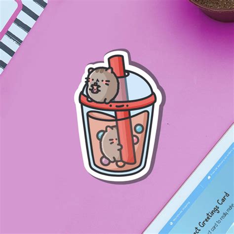 Cute Bubble Tea Vinyl Sticker