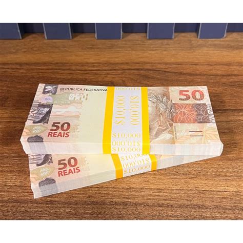 50 Mil Em Notas De 100 - Notas Dinheiro 50 Reais Com 50 Unidades Sem Valor Plaque Cédula ...