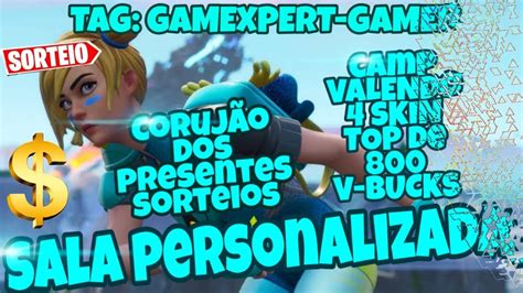 LIVE SALA PERSONALIZADA FORTNITE AO VIVO CAMP VALENDO 4 SKIN DE 800 V