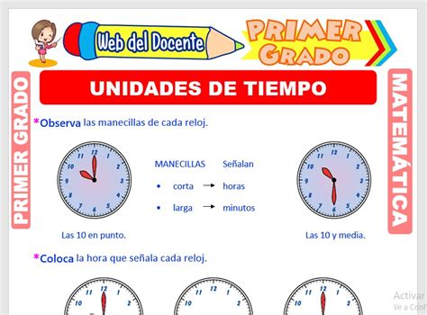 Ejercicio Interactivo De Unidades De Tiempo Para Quinto De Primaria