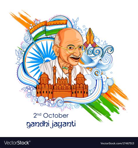 India background for 2nd october gandhi jayanti Vector Image