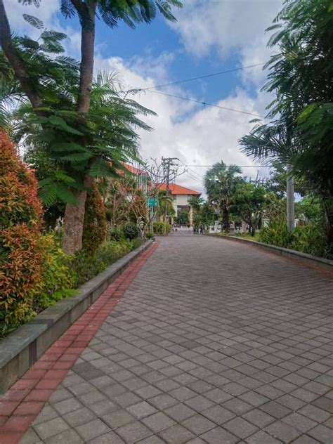 The Footpath of the Udayana University Bali Rectorate Area Stock Photo - Image of home, lawn ...