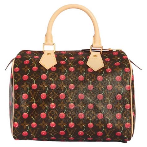 LOUIS VUITTON X Takashi Murakami Speedy 25 In Cherry Monogram Canvas