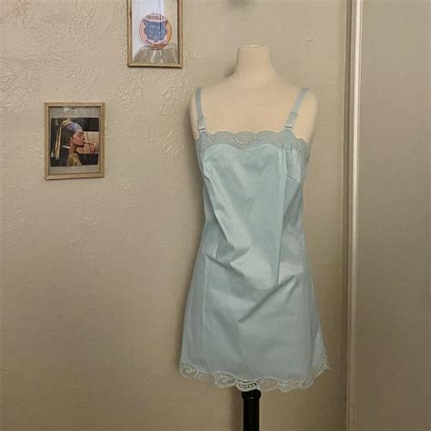 Baby Blue Slip Dress Brand Komar Lingerie Depop