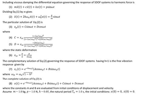 Including viscous damping the differential equation | Chegg.com