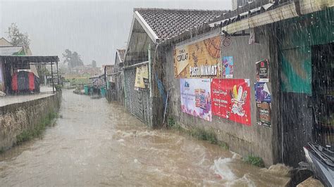 Very Heavy Rain Hits My Village Water Overflows And Floods Roads