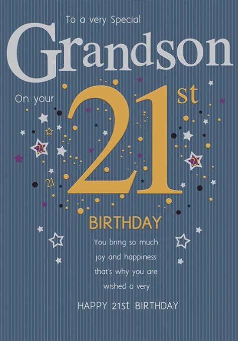 Stunning Top Range A Very Special Grandson On Your 21st