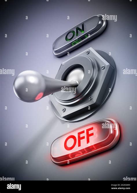 Mechanical Vintage On Off Button 3d Illustration Stock Photo Alamy