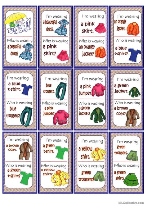 Clothes Game English Esl Worksheets Pdf And Doc