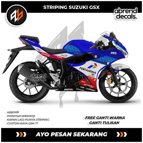 Jual Striping Gsx Mandalika Stiker Motor Suzuki Gsx Pertamina