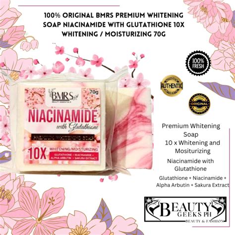 Bmrs Premium Whitening Soap Niacinamide With Glutathione 10x Whitening